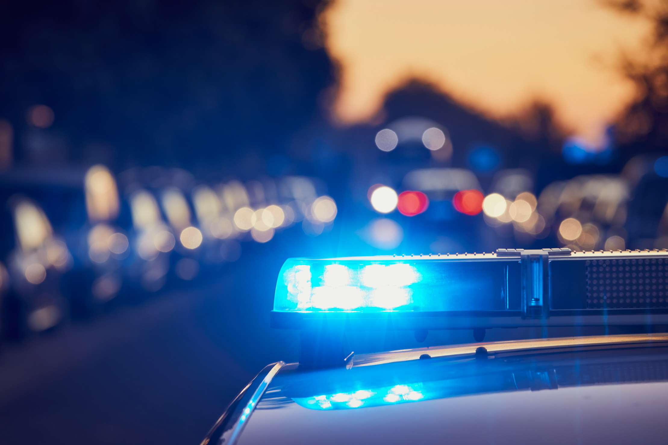 Siren Light on Roof of Police Car