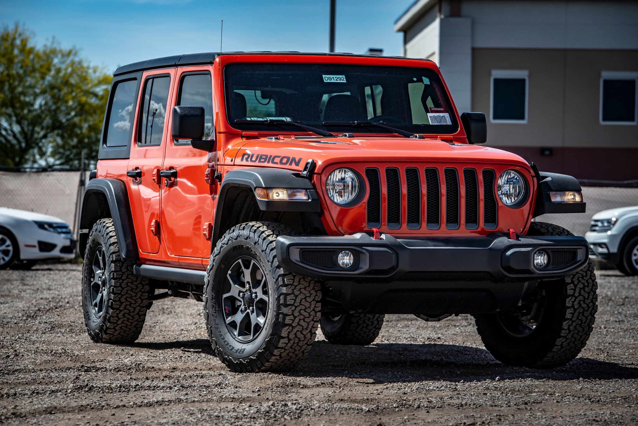 Jeep Rubicon with North Carolina legal window ceramic window tint 35% all around.
